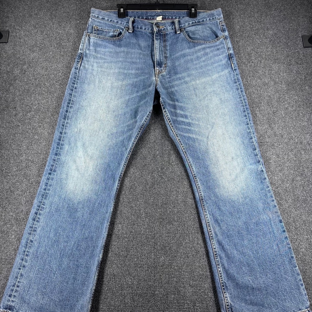 Banana Republic Jeans Mens 36x30 W36 L30 Blue Jessup Bootcut Medium Wash Denim